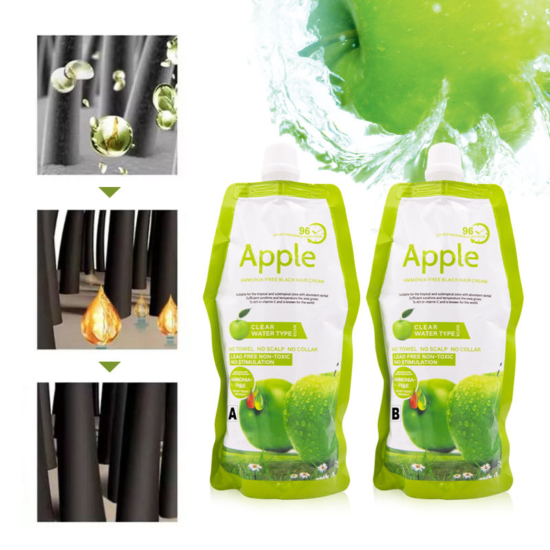 Apple Ammonia-Free Black Hair Colour | Natural Shine & 100% Grey Coverage