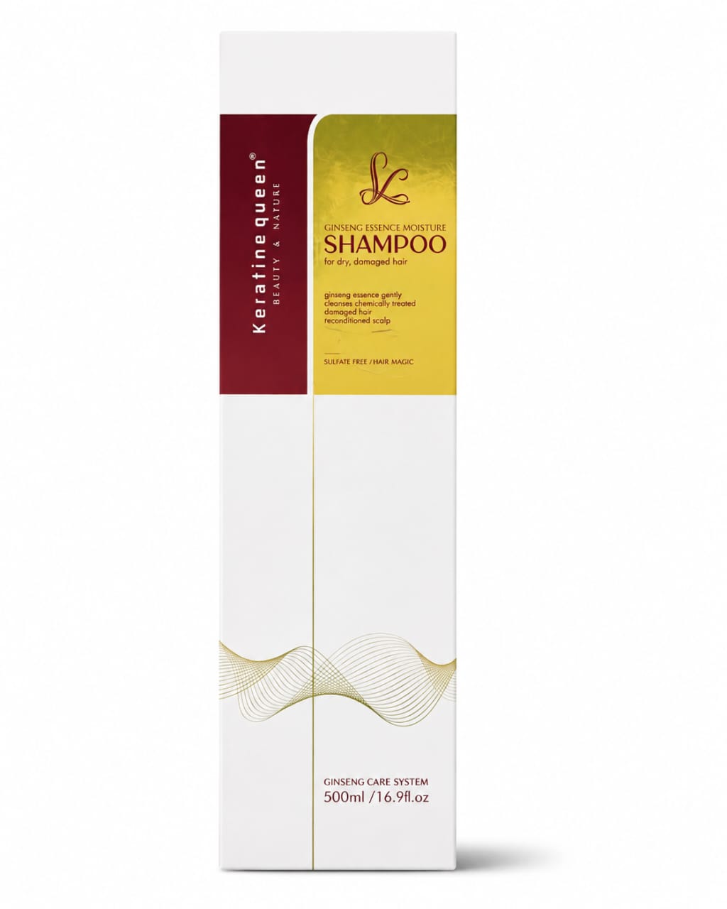 Keratine Queen Ginseng Essence Moisture Shampoo 500ml | Sulfate-Free | Nourishes, Repairs & Hydrates Dry, Damaged Hair