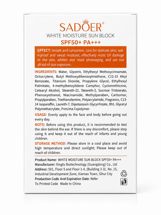 SADOER Sunblock white moisture SPF 50