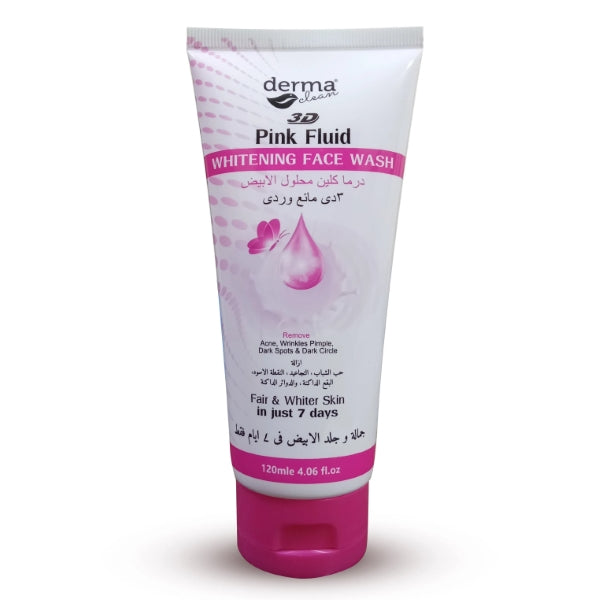 derma Clean 3D Pink Fluid WHITENING FACE WASH