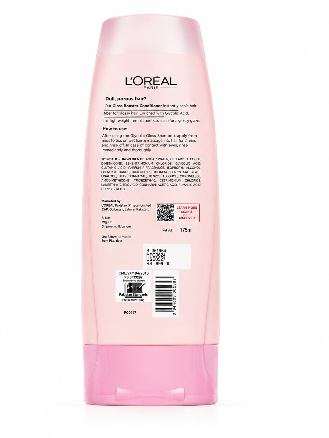 LOREAL ELVIVE GLYCOLIC GLOSS CONDITIONER 6% GLYCOLIC ACID COMPLEX
