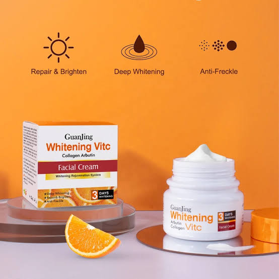 Guanjing Whitening vitc Collagen Arbutin Facial cream Deep Whitening Repair Brighten Anti Frecal 50g