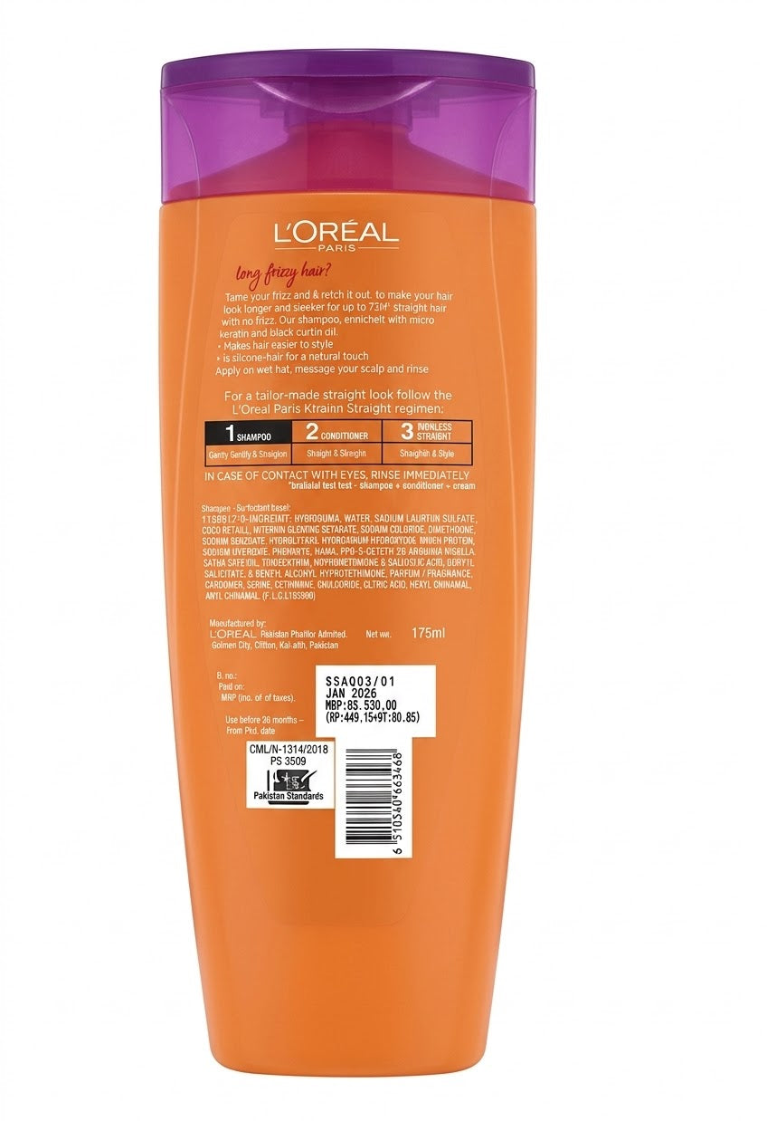 LOREAL PARIS ELVIVE Dream long Straight 72H STRAIGHTEING KERATIN SHAMPOO