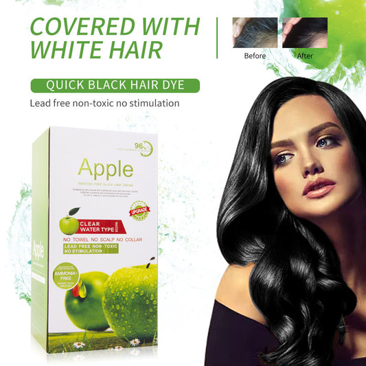 Apple Ammonia-Free Black Hair Colour | Natural Shine & 100% Grey Coverage