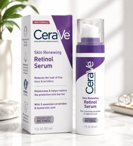 CeraVe Skin Renewing Retinol Face Serum – Reduces Fine Lines & Wrinkles | 30ml