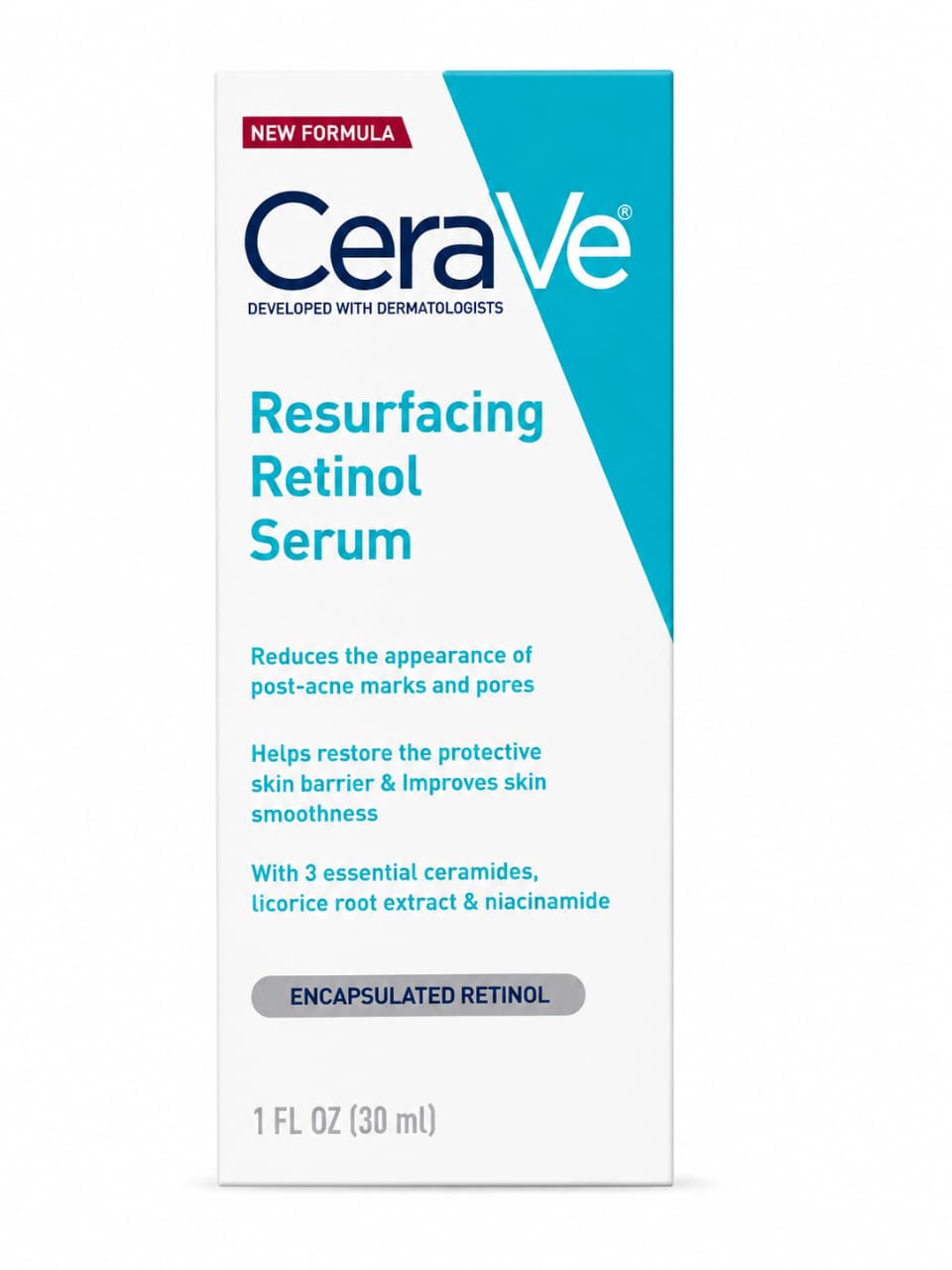 CeraVe Resurfacing Retinol Serum 30ml | Acne Marks, Pores & Skin Texture Repair