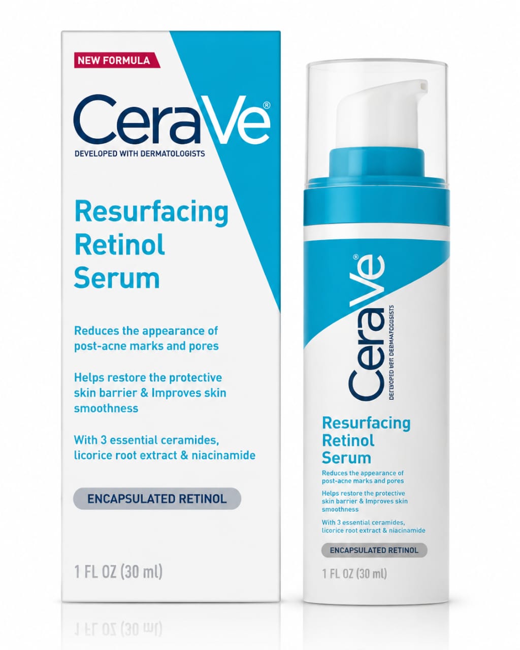 CeraVe Resurfacing Retinol Serum 30ml | Acne Marks, Pores & Skin Texture Repair