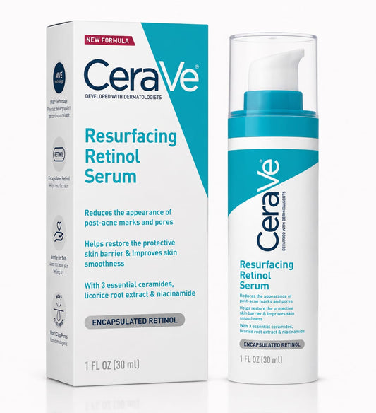 CeraVe Resurfacing Retinol Serum 30ml | Acne Marks, Pores & Skin Texture Repair