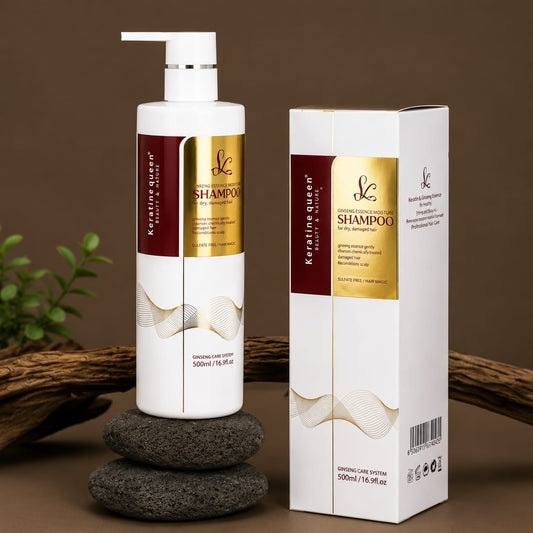 Keratine Queen Ginseng Essence Moisture Shampoo 500ml | Sulfate-Free | Nourishes, Repairs & Hydrates Dry, Damaged Hair