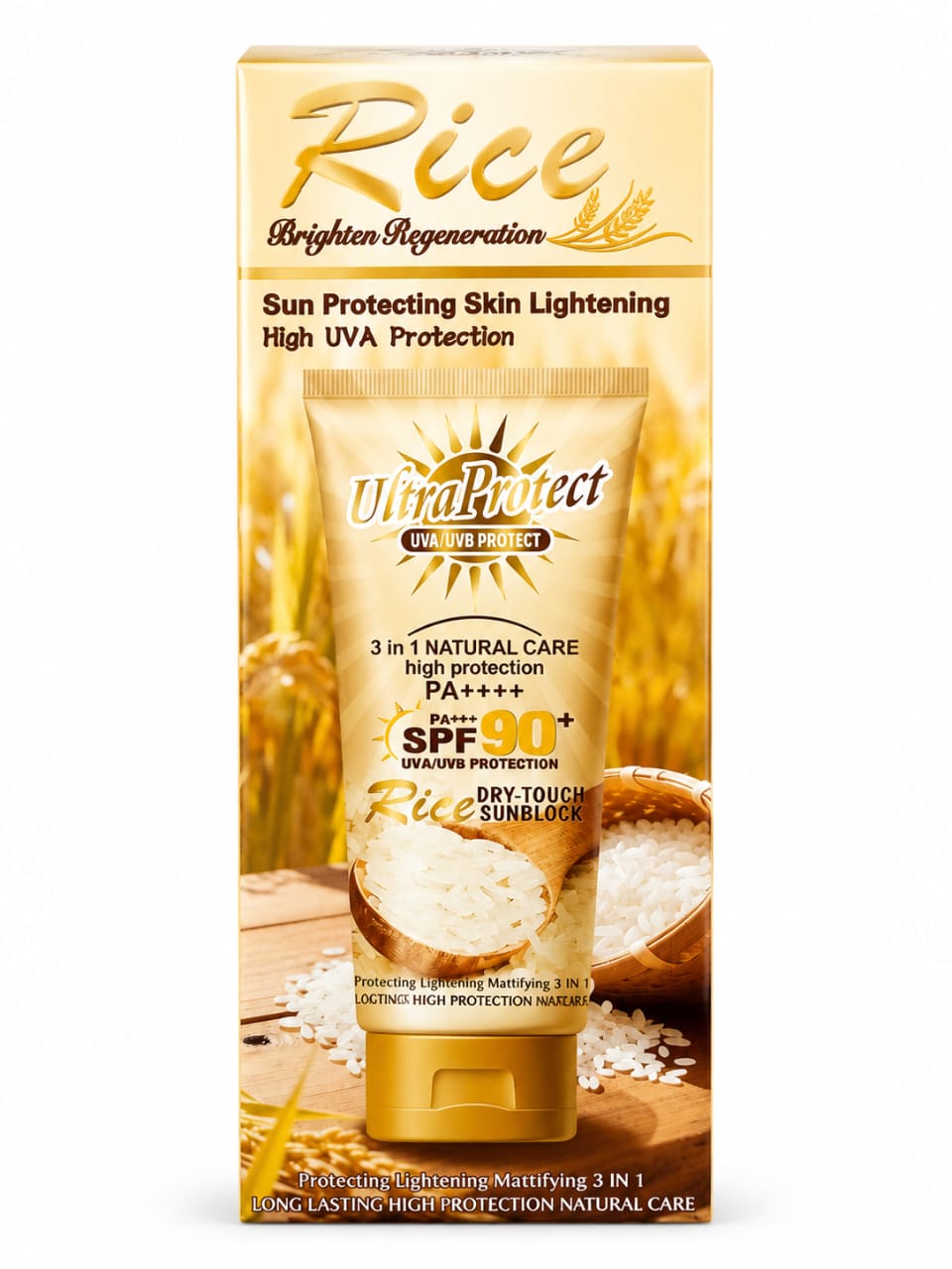 3 in 1 NATURAL CARE  high protection  PH++ SPF 90+Rice Sunblock