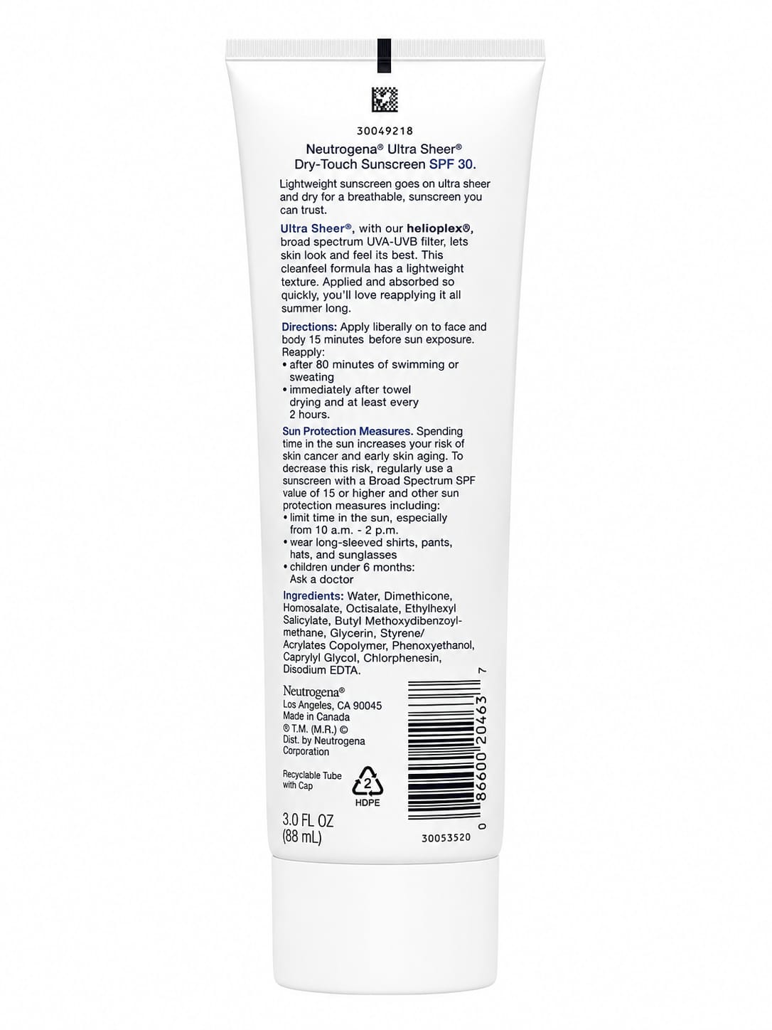 Neutrogena  MINERAL ULTRA SHEER DRY TOUCH LOTION  SUNSCREEN SPF 30
