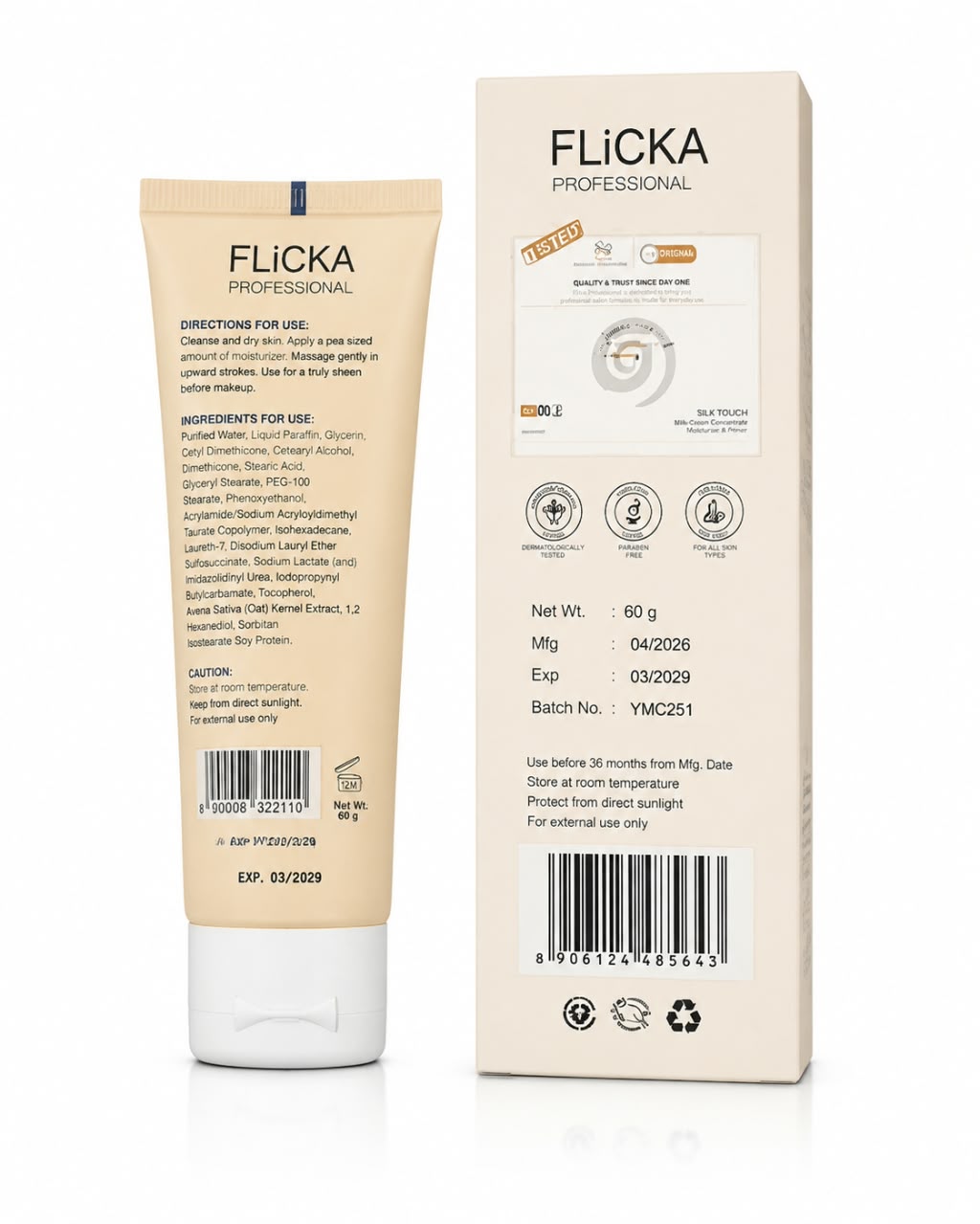 FLICKA PROFESSIONAL  silk Touch  Milk Cream  Moisturising &primer