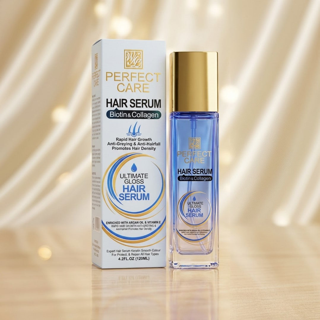 PERFECT CARE  HAIR SERUM  BIOTIN &COLLAGEN  ULTIMATE GLOSS  HAIR SERUM