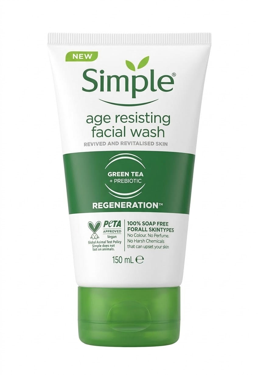 Simple  Age Resisting Facial Wash  Green Tea + prebiotic