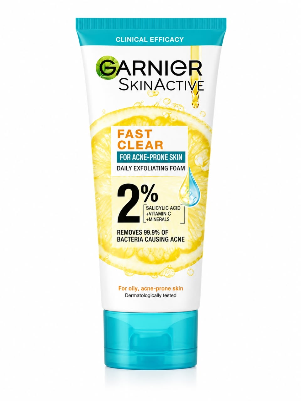 GARNIER  SKIN ACTIVE  FAST CLEAR  FOR ACNE PHONE SKIN  DAILY EXFOLIATING WASH
