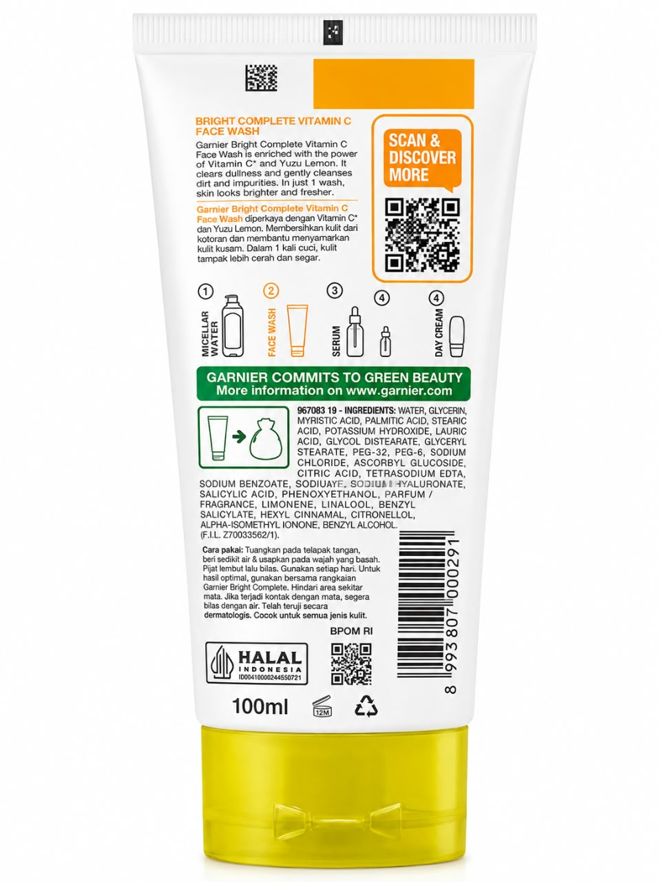 GARNIER  BRIGHT COMPLETE  VATICAN C FACE WASH