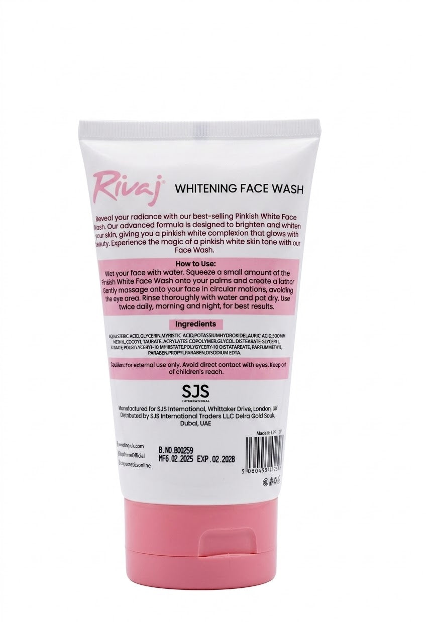 Rivaj whitening  Pinkish white with advanced  Lightening Effects  Face wash 100ml