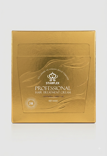 STARPLEX  PROFESSIONAL HAIR TREATMENT CREAM  Smooth Hair ,Tames Frizz  24K GOLD POWRED 500ml