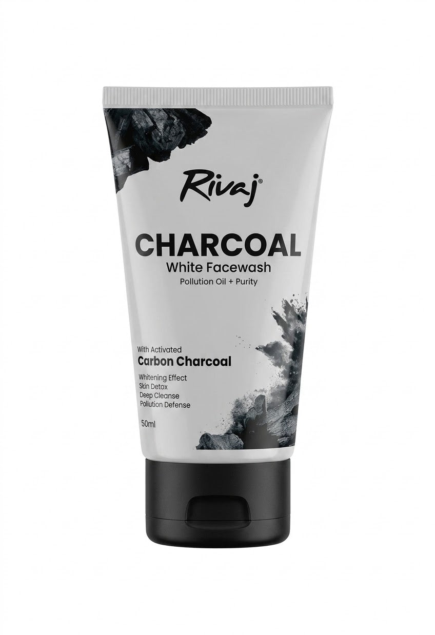 Rivaj charcoal white Face wash  Pollution oil + purity 100ml