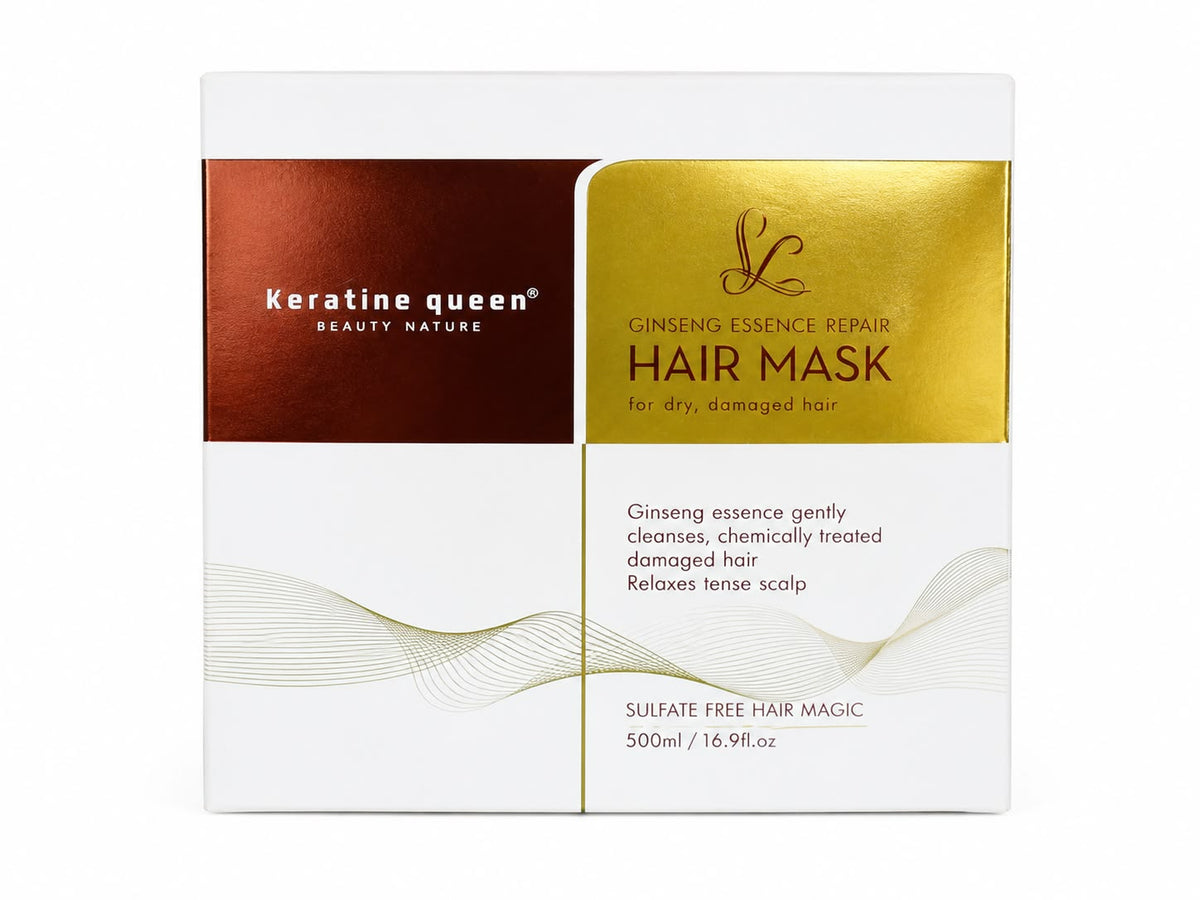 Keratin queen  BEAUTY & NATURE  GINSENG ESSENCE REPAIR  HAIR MASK  For dry ,damaged hair  500ml
