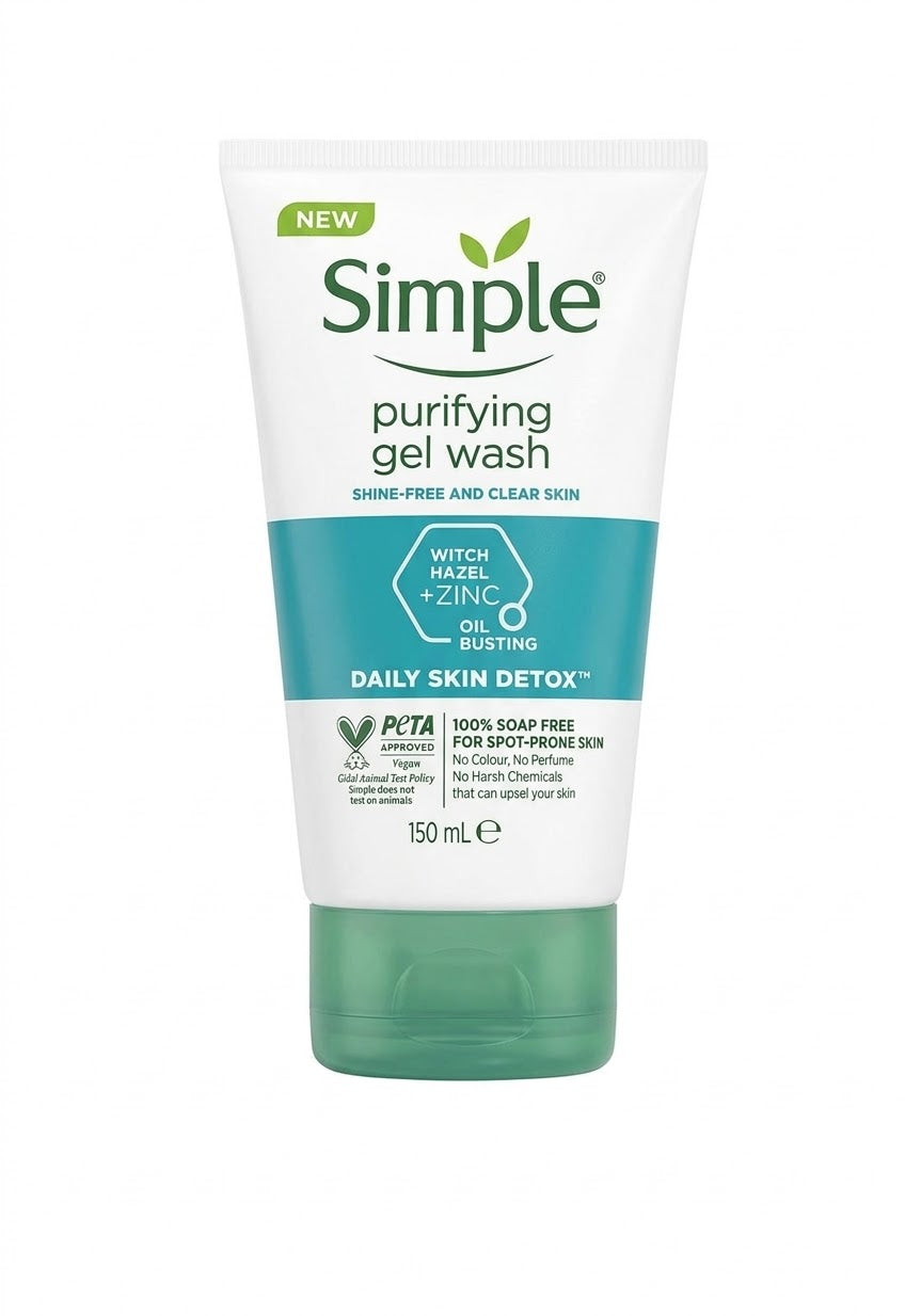 Simple  Purifying gel wash  Shine .Free And Clear Skin  Witch Hazel + Zinc