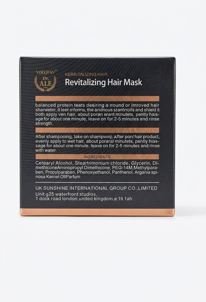 YOLOFAY  Dr. ALE  Keratin & collagen  Revitalizing Hair Mask  Sulfate free / Silicon Free / Paraben Free  1000ml
