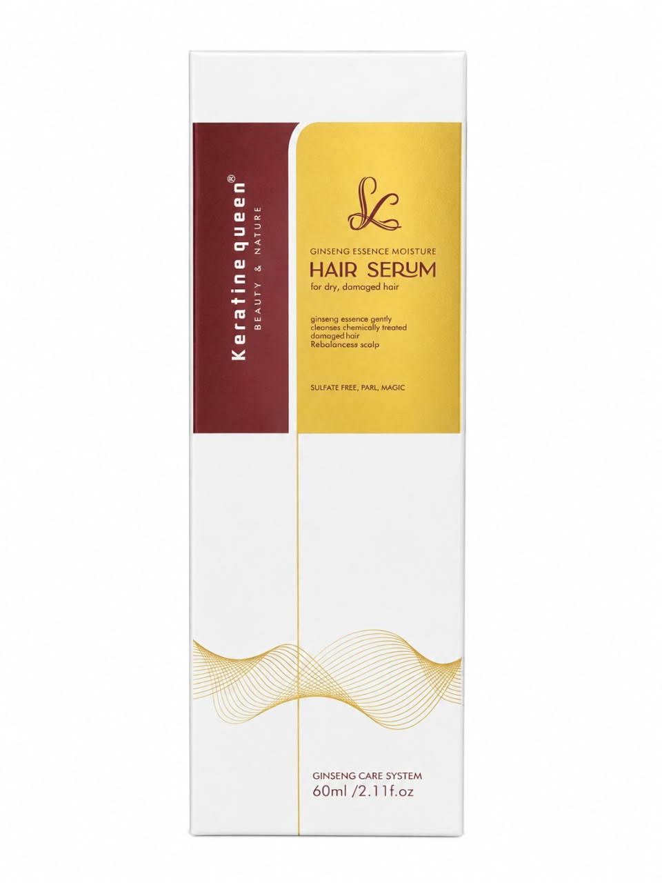 Keratin queen  BEAUTY NATURE   GINSENG ESSENCE MOISTURE  HAIR SERUM  Dry ,damaged hair  60ml
