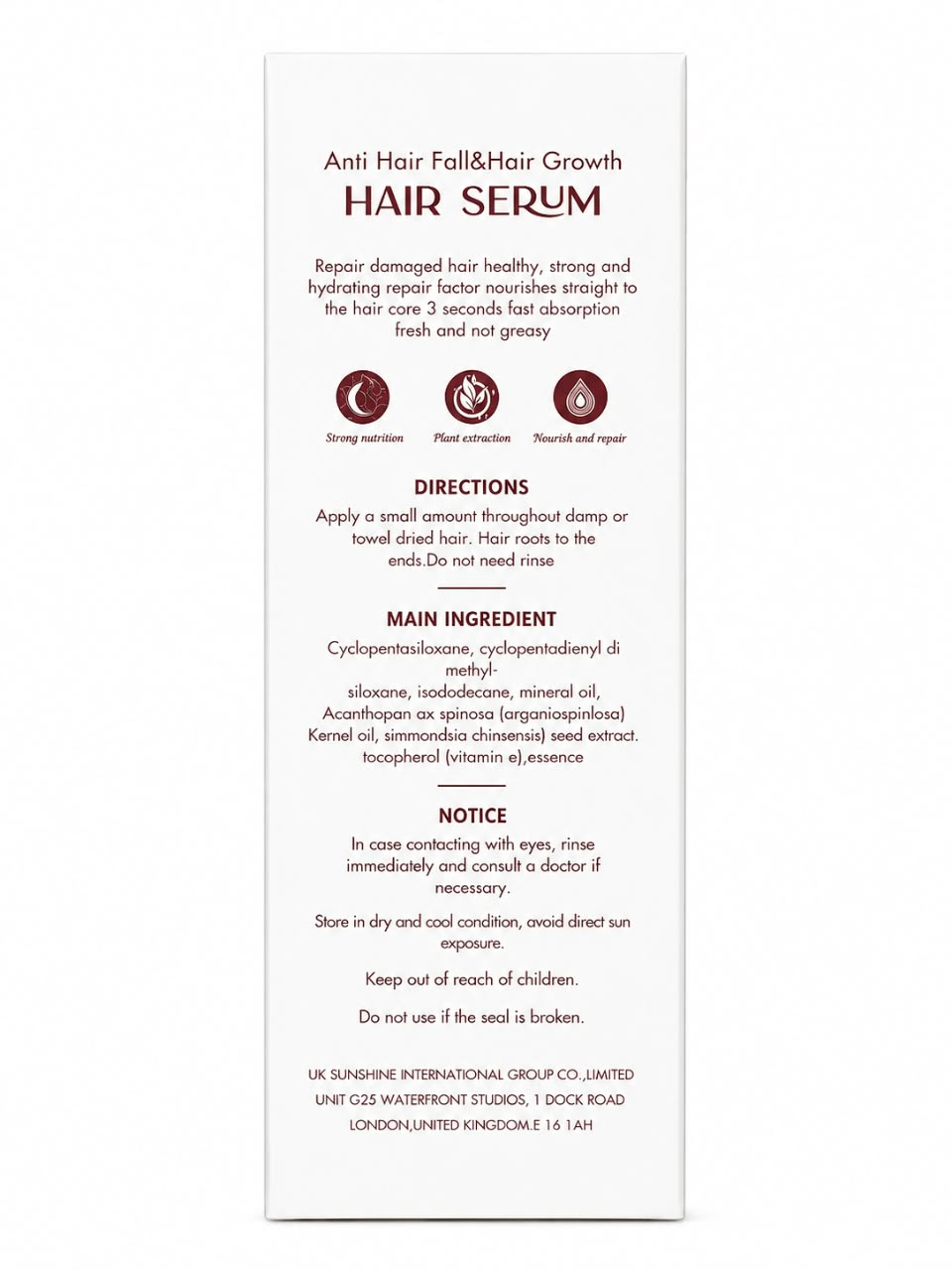 Keratin queen  BEAUTY NATURE   GINSENG ESSENCE MOISTURE  HAIR SERUM  Dry ,damaged hair  60ml